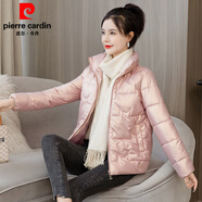 皮爾卡丹亮面免洗棉服女2025冬季新款短款立領(lǐng)韓版加厚款羽絨棉服外套女裝 粉色【亮皮棉衣】 L 80-105斤