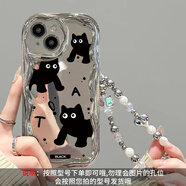 雨選電鍍銀黑貓OPPORe手機殼情侶oppofindx7pro新款reno10/9/8/6/5可愛(ài)oppoa96保護套k11女a(chǎn)72/a58軟a3 電鍍奶油紋75三只黑貓+手鏈SL28 OPPO A1 5G