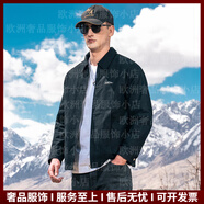 Ipenta男士夾克男美式復(fù)古底特律獵裝工裝老錢風(fēng)巴恩風(fēng)休閑翻領(lǐng)純棉外套 黑色 M (推薦105-125斤)