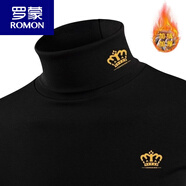 羅蒙（ROMON）歐貨冬季新款男士高領(lǐng)打底衫純棉時(shí)尚修身保暖內衣加絨加厚t恤 皇冠 XL 130-145斤