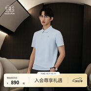 KOLON SPORT/可隆SECO POLO衫 男子戶外運動抗菌UPF50+防曬吸濕速干短袖T恤 LHPT5MTT29-LG 淺灰色 XL 180/100A