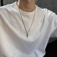 浪子心男生裝飾項鏈銀色短中長(cháng)款金屬吊墜毛衣鏈條細歐美日韓L130-A(螺 L130-A(螺旋長(cháng)條項鏈)