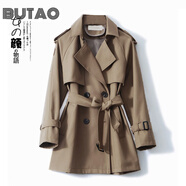BUTAO短款風(fēng)衣外套女2026春秋新款小個(gè)子韓版時(shí)尚顯瘦寬松大衣 短款咖色 M 【101-110斤】