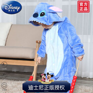 迪士尼（Disney）恐龍衣服兒童連體睡衣男童春秋女童秋冬男孩動(dòng)物卡通寶寶冬季小孩 藍(lán)史迪奇衣服 110碼 高105-115(4歲穿)