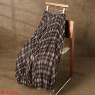 輕奢感英倫格子半身裙女2025秋季新款a字裙子高級感百褶裙中長(cháng)裙 咖啡色 均碼 建議80-155斤