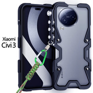 龍豈小米civi2手機(jī)殼金屬邊框civi3小米F5pro全包防摔保護(hù)套pocox5pro夏天散熱外殼civi4Pro小米10至尊 小米civi3 金屬邊框式-機(jī)械臂：黑色