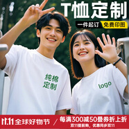 藍(lán)之旺 T恤定制班服工作服文化衫夏季短袖男情侶體恤衣服訂做聚會(huì)團(tuán)隊(duì)服 A款【26支全棉180g】正肩白色 S