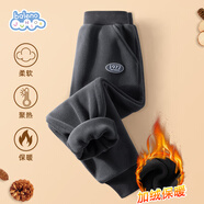 班尼路（Baleno）兒童褲子加絨冬季加厚雙面絨保暖長(cháng)褲男女童冬裝一體絨休閑褲衛褲