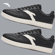 安踏（ANTA）板鞋男冬季小白鞋韓版撞色潮流休閑鞋子YS 黑/象牙白-8 40.5