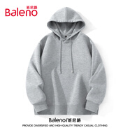 班尼路（Baleno）連帽衛(wèi)衣男春秋季潮流ins簡約大碼帶帽上衣男生寬松慵懶純色帽衫