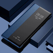紅米note10/RedMinote10Pro手機殼5G版翻蓋式皮套保護套防摔男女 寶石藍*智能視窗皮套*送鋼化膜 紅米note105G版