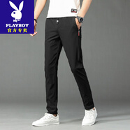 花花公子（PLAYBOY）男士高端品牌廣州夏天牛仔褲男士夏季薄款天絲直筒寬松冰絲高腰男 918黑色 28 腰圍2尺1【100斤左右】
