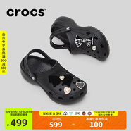 CROCS卡駱馳厚底云朵洞洞鞋時尚百搭戶外沙灘鞋女鞋|206750 黑色-001(含智必星) 38 (240mm)