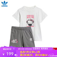adidas阿迪達(dá)斯新款童裝休閑運(yùn)動(dòng)兒童短袖套裝男女?huà)胪瘍杉?IN2103 IT7915 104