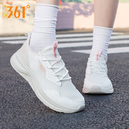 361°女鞋跑步鞋女運動(dòng)鞋透氣秋季休閑鞋網(wǎng)面361度輕便學(xué)生旅游鞋子R 羽毛白/燕麥奶6724 38