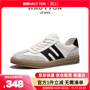 皓頓（HAUT TON）男鞋潮流時尚低幫運動休閑鞋子男低幫德訓(xùn)鞋 4308 白灰色 38