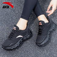 安踏（ANTA）女鞋跑步鞋秋秋季新款女子皮面保暖運動鞋子女 黑-9 37.5