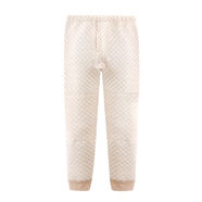 爸媽親（KIDS MAN&DAD）彩棉男女童保暖褲A類(lèi)秋冬兒童空氣棉褲子護膝加絨加厚打底褲新款 棕菱形格 100 cm