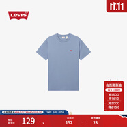 Levi's李維斯25新款情侶簡(jiǎn)約休閑時(shí)尚寬松LOGO印花短袖T恤 淺藍(lán)色 002U3-0002 XL