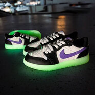 耐克（NIKE）休閑鞋女鞋夏季新款A(yù)ir Jordan 1 AJ1籃球鞋復(fù)古運動輕便低幫板鞋 HF0410-001夜光/黑白紫 36