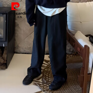 皮爾卡丹（pierre cardin）毛呢休閑褲女2025秋冬新款大碼胖mm高腰顯瘦垂感舒適百搭闊腿長(zhǎng)褲 黑色長(zhǎng)褲【高品質(zhì)】 S 建議80-90斤 腰圍64