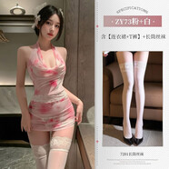 ACASIS純欲網(wǎng)眼粉嫩熱情包臀裙-性感誘惑性感誘惑2025情趣戰(zhàn)袍套裝 織欲玫瑰【連衣裙+T褲】+白長筒絲襪 均碼  【建議體重80-130斤】
