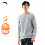 安踏（ANTA）百搭衛(wèi)衣男女情侶針織小logo戶外運動休閑打底衫套頭衫 【加絨經(jīng)典logo】灰花灰7707-5 3XL