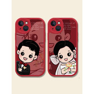 益歆小眾感情侶結婚手機殼定制適用于蘋(píng)果14華為mate50榮耀oppo小米vivo任意機型韓式卡通甜美訂婚喜慶 款式2一對請備注男女款手機 榮耀Magic4