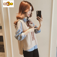 初徑2025春季新款女襯衫毛衣兩件套學(xué)院風(fēng)針織馬甲襯衫套裝 藍色襯衫+馬甲 S 【98斤以?xún)取?
                                         title=