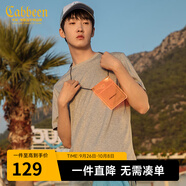 卡賓圓領(lǐng)短袖T恤春夏款簡(jiǎn)約基礎冰感體恤多色可選 淺花灰26 2XL (185) 54