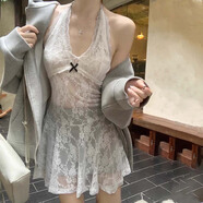微光里蕾絲打底衫疊穿神器甜辣性感掛脖背心吊帶連衣裙女美式復(fù)古辣妹潮 白色掛脖蕾絲【疊穿內(nèi)搭】均碼