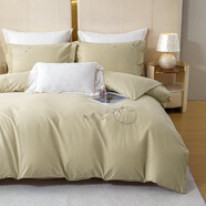 路易卡羅（Louis Kellog）夢(mèng)迭純棉繡花四件套LK-6265 伊蓮娜-駝 40支 1.5/1.8米床 床單款 （被套200*230cm）