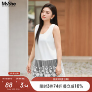 MsShe【14支糯米絨&重工釘珠】大碼女裝秋冬蕾絲花邊背心毛衣套裝 U領(lǐng)背心-純白色現(xiàn)貨 3XL