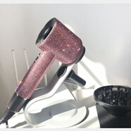 萌念吹風(fēng)機貼紙dyson戴森吹風(fēng)機貼鉆石貼紙鉆風(fēng)筒保護套殼高端爆閃水 爆閃超密淺紫全包
