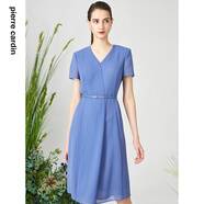 皮爾卡丹皮爾卡丹女裝都市休閑OL風(fēng)修身通勤簡(jiǎn)約氣質(zhì)連衣裙 藍色 S 36A (建議體重50-55公斤)