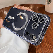 膜普適用iphone17promax手機殼硅膠閃粉鉆磁吸帶鏡頭膜全包蘋(píng)果17橙色保護套防摔輕奢新款女高級外殼 【星際藍】閃鉆磁吸-鏡頭膜+鋼化膜 蘋(píng)果17pro