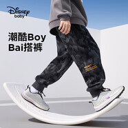 迪士尼（DISNEY）童裝兒童男童針織運動(dòng)長(cháng)褲棉質(zhì)舒適休閑褲子25春秋DB331AA01紋160