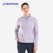 迪卡儂（DECATHLON）保暖戶外抓絨衣外套男女運(yùn)動(dòng)寬松秋搖粒絨外套沖鋒衣內(nèi)膽 女款-半拉鏈-紫色 XL
