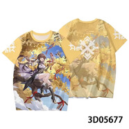 氧家崩星穹鐵道砂金黃泉刃花火流螢阮梅角色cos痛衣服游戲周邊T恤 11素桑 S