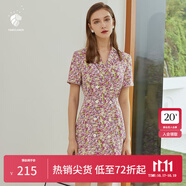范思藍(lán)恩正式氣質(zhì)通勤連衣裙女夏季收腰顯瘦面試西裝裙 香芋紫 L