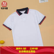 白色校服短袖小學(xué)生夏季t恤初高中班服藏青紅條翻領(lǐng)昌樂(lè)一中同款 A款 130