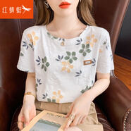 紅蜻蜓2025年早春夏季新款純棉短袖t恤女半袖女裝夏款潮韓版女士圓領(lǐng) 白色 L