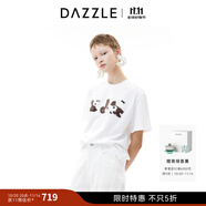 DAZZLE 地素短袖T恤2025年夏季新款淺卡其色刺繡T恤 白色 S