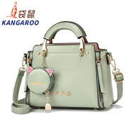 袋鼠（KANGAROO）女包包2025百搭七夕時(shí)尚甜美淑女手提包韓版休閑斜跨單肩包 綠色