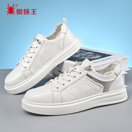 SPIDERKING男鞋春秋時(shí)尚戶(hù)外休閑運動(dòng)鞋子牛皮小白鞋板鞋 755032A 白色 41 