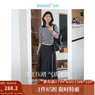 茵曼（INMAN）2025秋冬女裝新款簡(jiǎn)約通勤百褶半身裙A字大擺顯瘦中長(zhǎng)款裙子 貴族灰-春夏款 18438095 L