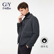 金利來GY服飾單夾克男翻領(lǐng)單茄克時尚休閑男士上衣外套 灰色 M00 