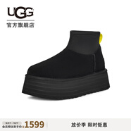 UGG秋季女士時尚舒適圓頭保暖厚底休閑經(jīng)典迷你短靴雪地靴1168170 BLK | 黑色 38