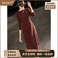 OLOEY國際一線(xiàn)奢侈高檔品牌蘭瑟兒2025秋季新款氣質(zhì)通勤簡(jiǎn)約長(cháng)袖不規則 安可拉紅 2XL