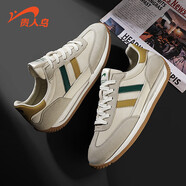 貴人鳥(niǎo)男鞋休閑鞋2025復古透氣運動(dòng)跑步鞋 米/淺卡其/土黃 43